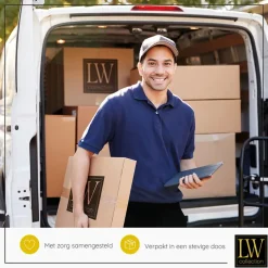 LW Collection Keukenklok Cooper zwart marmer 30cm Sale