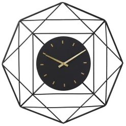 LW Collection Wandklok Benjamin zwart 60CM Discount