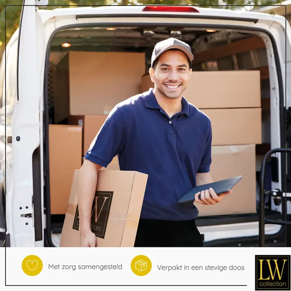 LW Collection Wandklok Fargo zwart 55cm Best