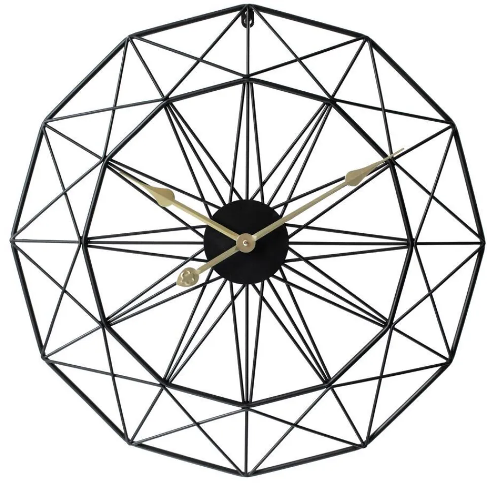 LW Collection Wandklok Megan zwart 80cm Discount