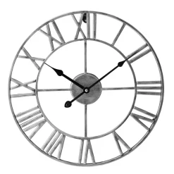 LW Collection Wandklok Olivier zilver 40cm New