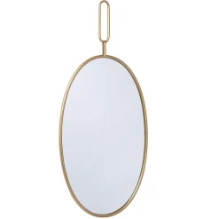 LW Collection Wandspiegel goud rond ovaal 45x96 cm metaal Sale