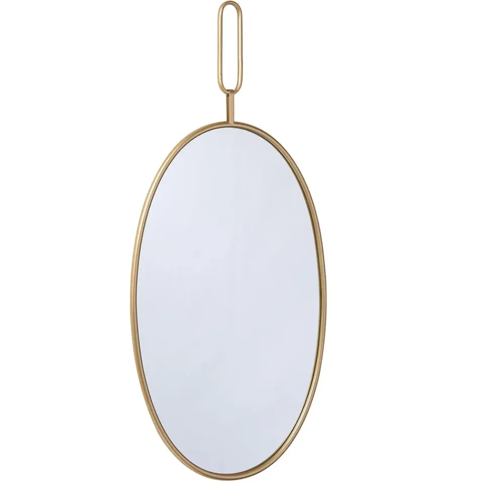 LW Collection Wandspiegel goud rond ovaal 45x96 cm metaal Sale