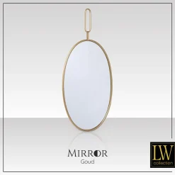 LW Collection Wandspiegel goud rond ovaal 45x96 cm metaal Sale