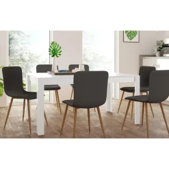 Loft24 Lynn - Eettafel 160x90 cm voor 8 in wit MDF Discount