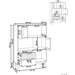 Leen Bakker LYNWOOD - Boekenkast - Lichthout - MDF Sale