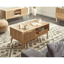 Leen Bakker LYNWOOD - Salontafel - Lichthout - MDF Discount