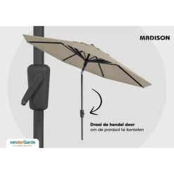 Madison - Parasol Paros II Round Ecru - 300cm - Beige Best