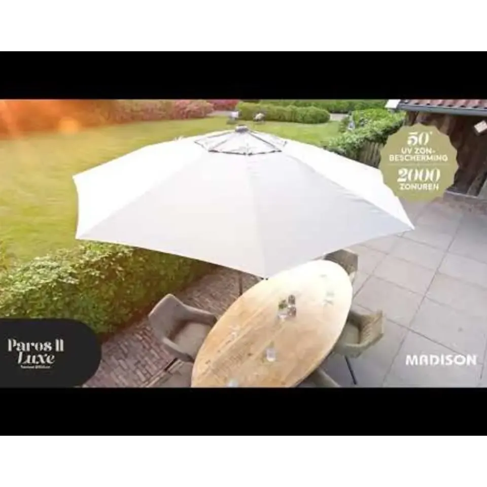 Madison - Parasol Paros II Round Sage Green - 300cm - Groen Online