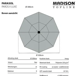 Madison - Parasol Paros II Round Sage Green - 300cm - Groen Online