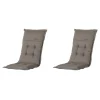 Madison - Tuinkussens Hoge Rug Rib Liver - 123x50 - Bruin/Grijs - 2 Stuks Clearance