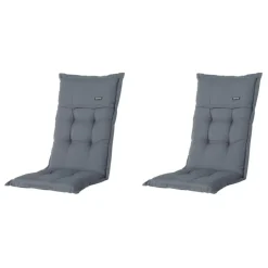 Madison - Tuinkussens Hoge Rug Rib Grey - 123x50 - Grijs - 2 Stuks Hot