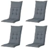 Madison - Tuinstoelkussen Hoge Rug Rib grey - Ca. 123x50 cm - Set van 4 Best
