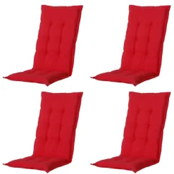 Madison - Tuinstoelkussen Lage Rug Panama red - Ca. 105x50 cm - Set van 4