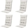Madison - Tuinstoelkussen Hoge Rug Napels sand - Ca. 123x50 cm - Set van 4 Hot