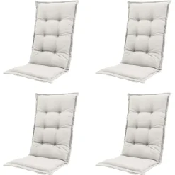 Madison - Tuinstoelkussen Hoge Rug Napels sand - Ca. 123x50 cm - Set van 4 Hot