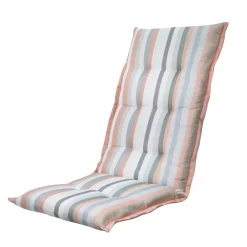 Madison - Tuinstoelkussen Hoge Rug Righe salmone - Ca. 123x50 cm - Set van 4 Hot