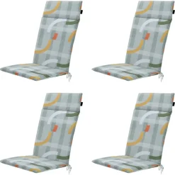 Madison - Tuinstoelkussen Hoge Rug Tess orange - Ca. 120x50 cm - Set van 4 Sale