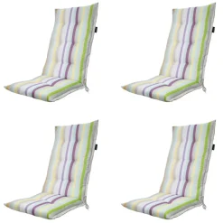 Madison - Tuinstoelkussen Hoge Rug Righe purple - Ca. 123x50 cm - Set van 4 Outlet