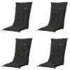 Madison - Tuinstoelkussen Lage Rug Rib black - Ca. 105x50 cm - Set van 4 Discount