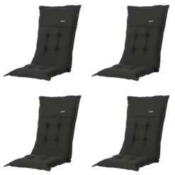 Madison - Tuinstoelkussen Lage Rug Rib black - Ca. 105x50 cm - Set van 4 Discount