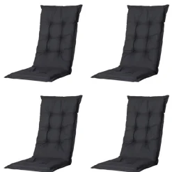 Madison - Tuinstoelkussen Lage Rug Basic black - Ca. 105x50 cm - Set van 4