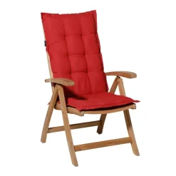 Madison - Tuinstoelkussen Hoge Rug Panama brick red - Ca. 123x50 cm - Set van 4 Outlet