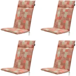 Madison - Tuinstoelkussen Hoge Rug Jacky terra - Ca. 120x50 cm - Set van 4 Outlet