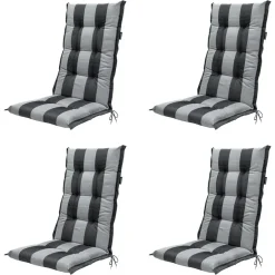 Madison - Tuinstoelkussen Hoge Rug Alice grey - Ca. 123x50 cm - Set van 4 Outlet