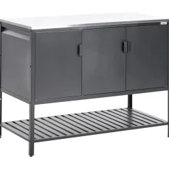 Leen Bakker MAENZA - Buitenkeukenkast 3-deurs - Zwart - Staal New