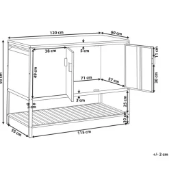 Leen Bakker MAENZA - Buitenkeukenkast 3-deurs - Zwart - Staal New