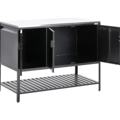 Leen Bakker MAENZA - Buitenkeukenkast 3-deurs - Zwart - Staal New