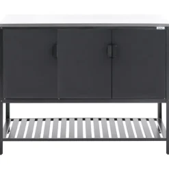 Leen Bakker MAENZA - Buitenkeukenkast 3-deurs - Zwart - Staal New