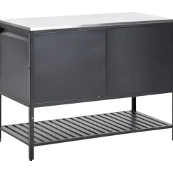 Leen Bakker MAENZA - Buitenkeukenkast 3-deurs - Zwart - Staal New