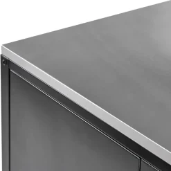 Leen Bakker MAENZA - Buitenkeukenkast 3-deurs - Zwart - Staal New