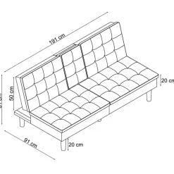 Dorel Home Maine - Slaapbank in antraciet ribstof Online