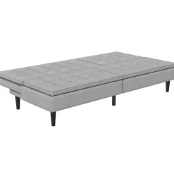 Dorel Home Maine - Slaapbank in grijze ribstof Best