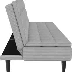 Dorel Home Maine - Slaapbank in grijze ribstof Best