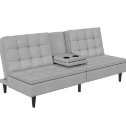 Dorel Home Maine - Slaapbank in grijze ribstof Best