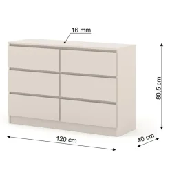 Homlando Maja dressoir S6 120 cm kashmir beige Best