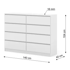 Homlando Maja dressoir S8 140 cm wit mat Online