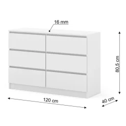 Homlando Maja dressoir S6 120 cm wit mat Clearance