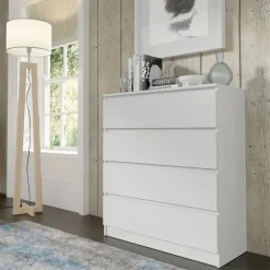 Homlando Maja dressoir S4 40x90x104 cm wit mat met 4 lades Hot