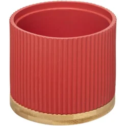 5five Make-up organizer/opberger met spiegel 14 x 14 x 35 cm zalmroze