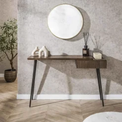 Giga Living Make-up Tafel Bruin Acaciahout - 120x35x76cm - Carve Hot