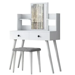 Arabic House Make-up Tafel Wit - 112cm - Incl. Kruk - Bulon Discount