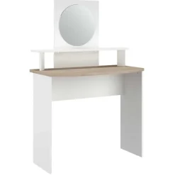 Parisot Make-uptafel Hardy-136cm-met spiegel-wit/eik New