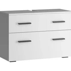 Dorel Home Malika - Wastafelonderkast 80 cm met 1 klep 1 lade in antraciet wit New