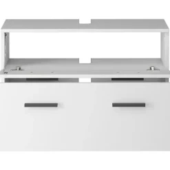 Dorel Home Malika - Wastafelonderkast 80 cm met 1 klep 1 lade in antraciet wit New