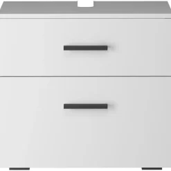 Dorel Home Malika - Wastafelonderkast 60 cm met 1 klep 1 lade in antraciet wit New